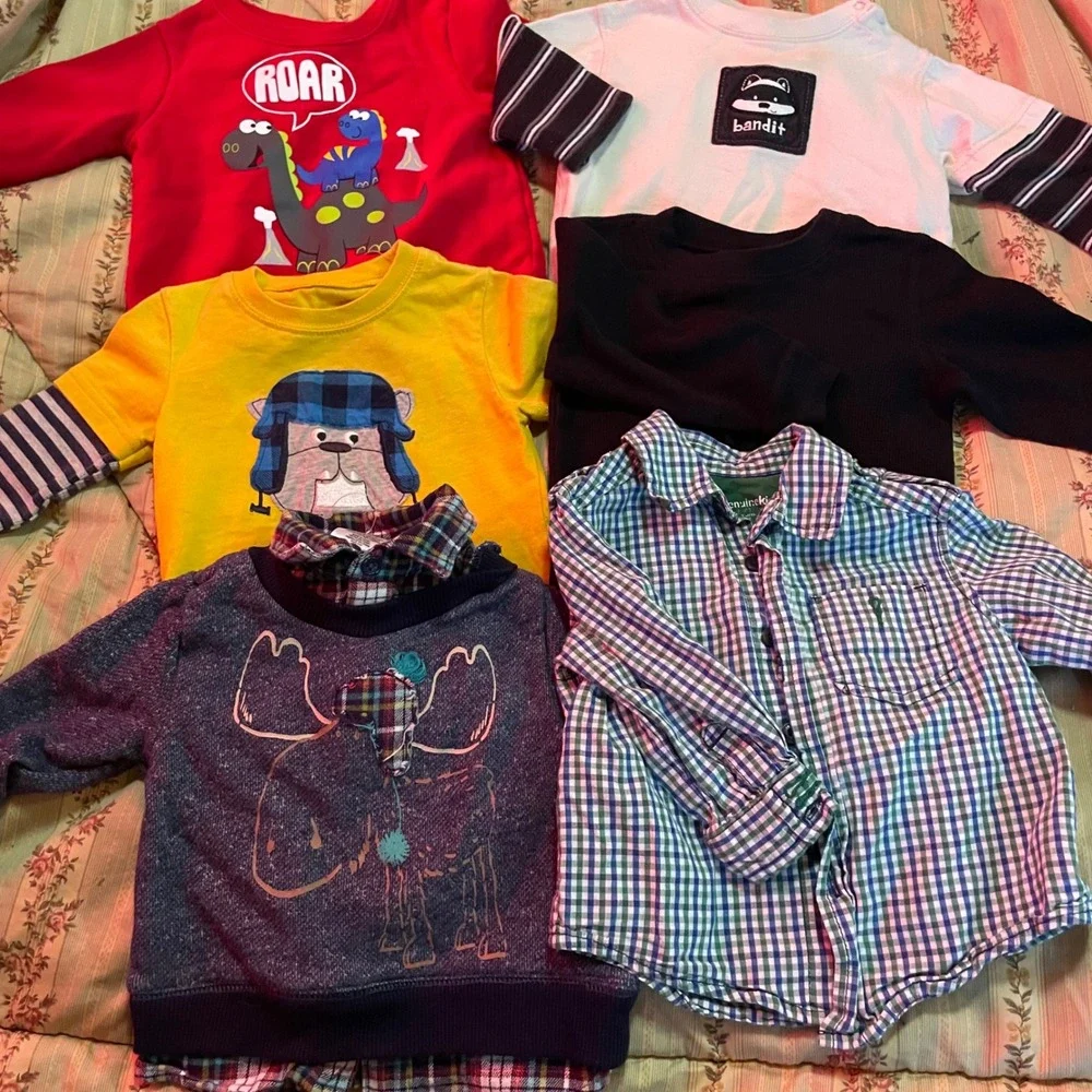 Boy Clothing Lot Carters Calvin Klein Bodysuits Joggers Sleepers 6 9 12 M 85 pcs